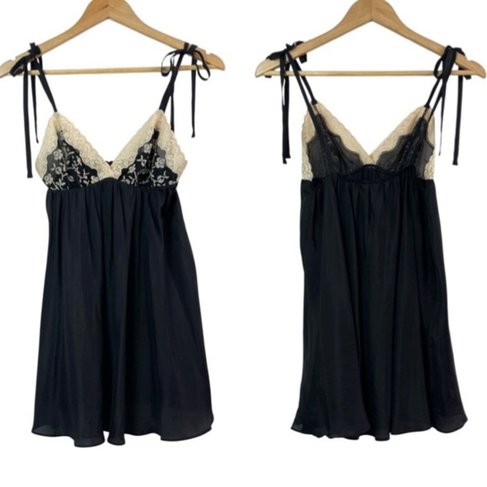 NWT Victoria’s Secret Lace Silk Babydoll Bow Romantic Lingerie Slip Dress Small - Picture 15 of 15